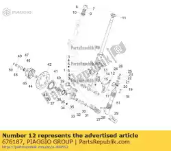 Aqui você pode pedir o capa da suspensão dianteira em Piaggio Group , com o número da peça 676187: