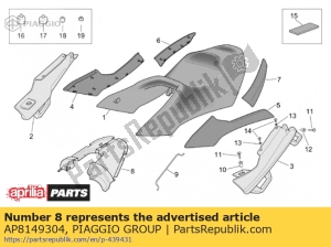 aprilia AP8149304 sela supp.lower lockup - Lado inferior