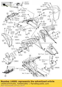 kawasaki 140910554266 cubierta, mantenimiento, b.whit ksf45 - Lado inferior