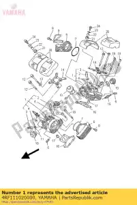 yamaha 4RF111020000 conjunto de cabeça de cilindro - Lado inferior