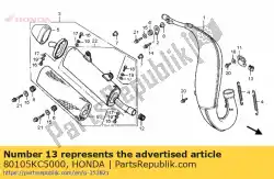 Aqui você pode pedir o suporte, porca do pára-choque em Honda , com o número da peça 80105KC5000: