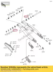 kawasaki 920461240 bearing-needle,ntbr22 kx125-k3 - Bottom side