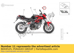 aprilia B044525 naklejka na przedni? szyb? lewa - Dół