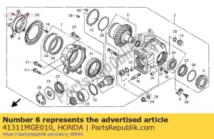 honda 41311MGE010 caso subconjunto., engranaje final - Lado inferior