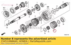 Qui puoi ordinare ingranaggio, terzo contralbero (28t / 38t) da Honda , con numero parte 23451HN8A60: