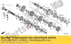 Aqui você pode pedir o engrenagem, eixo principal terceiro e f em Honda , com o número da peça 23441KZZ900: