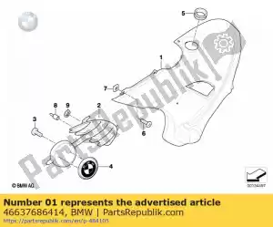 bmw 46637686414 panneau de garniture droite - titan-argent - La partie au fond