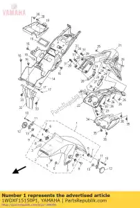 yamaha 1WDXF15150P1 garde-boue avant - La partie au fond