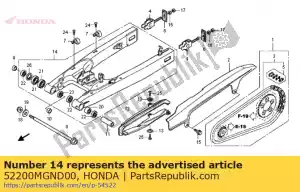 Honda 52200MGND00 braço oscilante subassy - Lado inferior