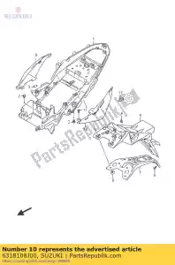 Suzuki 6318108J00 cubierta, defensa trasera - Lado inferior