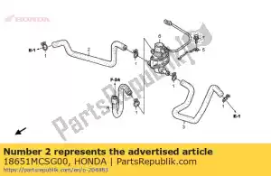 Honda 18651MCSG00 tubo a, injeção de ar con - Lado inferior