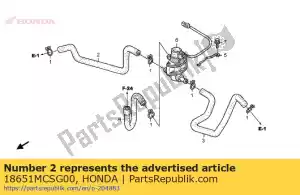 Honda 18651MCSG00 tubo a, inyección de aire con - Lado inferior