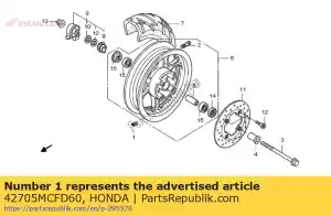 honda 42705MCFD60 peso, equilibrio (20 g) - Lado inferior