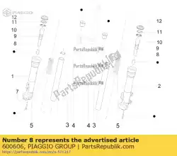 Qui puoi ordinare cilindro completo forcella da Piaggio Group , con numero parte 600606: