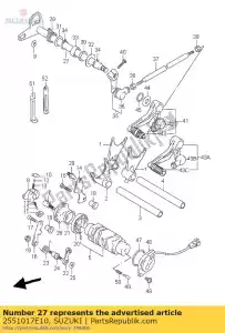 suzuki 2551017E10 arbre, changement de vitesse - La partie au fond