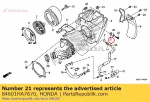 honda 84601HA7670 porca, configuração do pára-choque - Lado inferior