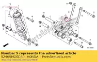 52465MGSD30, Honda, arm sub assy., poduszka honda nc  xa integra d dct xd dtc sd s x sa nc700d nc700s nc700sa nc700sd nc700x nc700xa nc700xd nc750xa 700 750 , Nowy