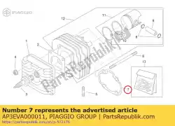 cilindervoet pakking van Piaggio Group, met onderdeel nummer AP3EVA000011, bestel je hier online: