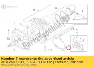 Piaggio Group AP3EVA000011 cilindervoet pakking - Onderkant