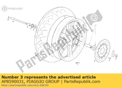 Aprilia AP8590031, Espaciador 16x22x76.5, OEM: Aprilia AP8590031