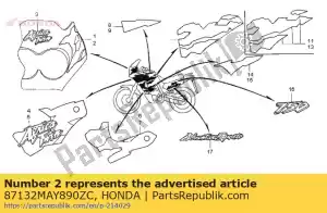 Honda 87132MAY890ZC streep, l. bovenzijde kap (## - Onderkant