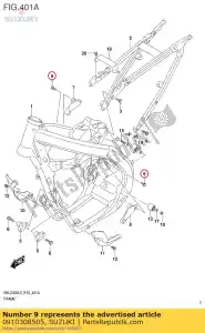 Suzuki 0910308505 bolt - Bottom side