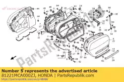 Ici, vous pouvez commander le couvercle, r. Sacoche * r274m auprès de Honda , avec le numéro de pièce 81221MCA000ZJ: