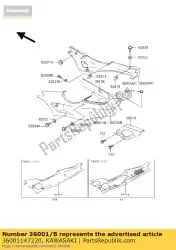 cover-side, lh, p. P. Bla van Kawasaki, met onderdeel nummer 36001147220, bestel je hier online: