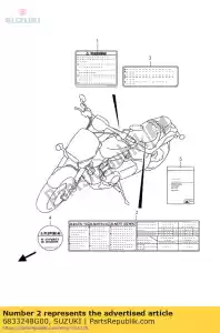 suzuki 6833248G00 label,tire info - Bottom side