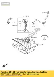 Aquí puede pedir almohadilla, tanque de combustible sc300aef de Kawasaki , con el número de pieza 39156Y009: