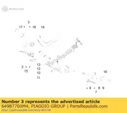 Here you can order the device holder complete throttle control grip from Piaggio Group, with part number 64987700M4: