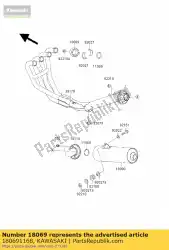 Ici, vous pouvez commander le support-tuyau d'échappement auprès de Kawasaki , avec le numéro de pièce 180691168:
