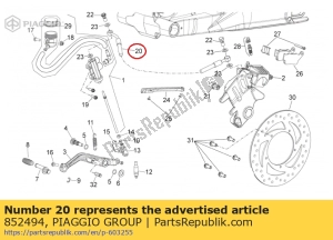 aprilia 852494 brake pipe - Bottom side