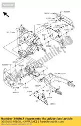 Ici, vous pouvez commander le côté couverture, lh, lwr, m. S. Bl auprès de Kawasaki , avec le numéro de pièce 360010140660: