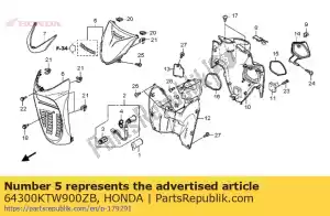 Honda 64300KTW900ZB conjunto de capa, fr. (wl) * nha4 - Lado inferior