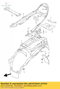 suzuki 6311203F00 b?otnik, ty?, góra - Dół