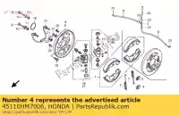 45110HM7006, Honda, plaque ass., r. arrière honda trx 400 450 2000 2001, Nouveau