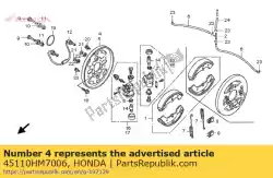 Aqui você pode pedir o placa comp., r. Voltar em Honda , com o número da peça 45110HM7006: