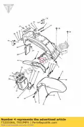 Here you can order the bolt, hhf, lghtd, m6x1. 0x20, slv from Triumph, with part number T3205066: