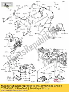 kawasaki 550200812 01 guarda, skid, rr - Lado inferior