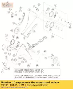 ktm 69336110144 camshaft exh. r / s cpl. - Lado inferior