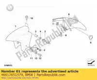 46617651579, BMW, voorspatbord, voorkant in primer bmw  1150 2001 2002 2003 2004 2005 2006, Nieuw