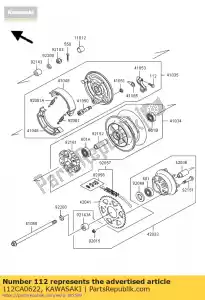 kawasaki 112CA0622 bolt-up, 6x22 comum - Lado inferior