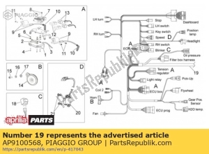 aprilia AP9100568 faisceau de câblage principal - La partie au fond