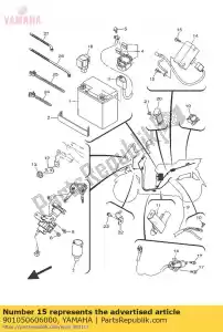 yamaha 901050606000 perno, brida - Lado inferior