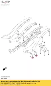 suzuki 0913910005 bolt,10x35 - Bottom side