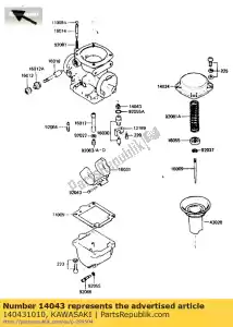 kawasaki 140431010 filtre, soupape à flotteur z1000-k1 - La partie au fond