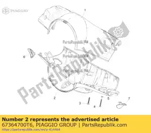 Piaggio Group 67364700T6 lenkerdeckel vorn - Onderkant