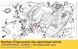 Honda 16960ME9000 pipe, three way joint - Bottom side