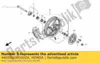 44650GGPD00ZA, Honda, sub da roda * ano 250 * honda nsc502wh 502 , Novo